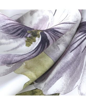 RT Designer Collection April Printed Blackout Luxurious Decorative Grommet Silver Curtain Panel