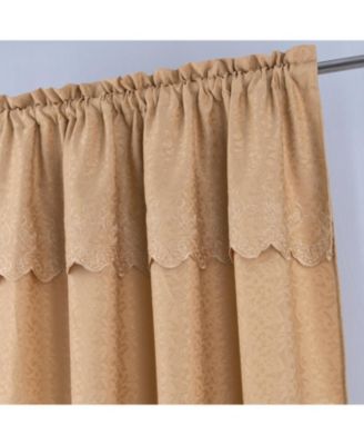 RT Designer Collection Alice Macrame Luxurious Decorative Rod Pocket Curtain Panel 54" x 84" Gold