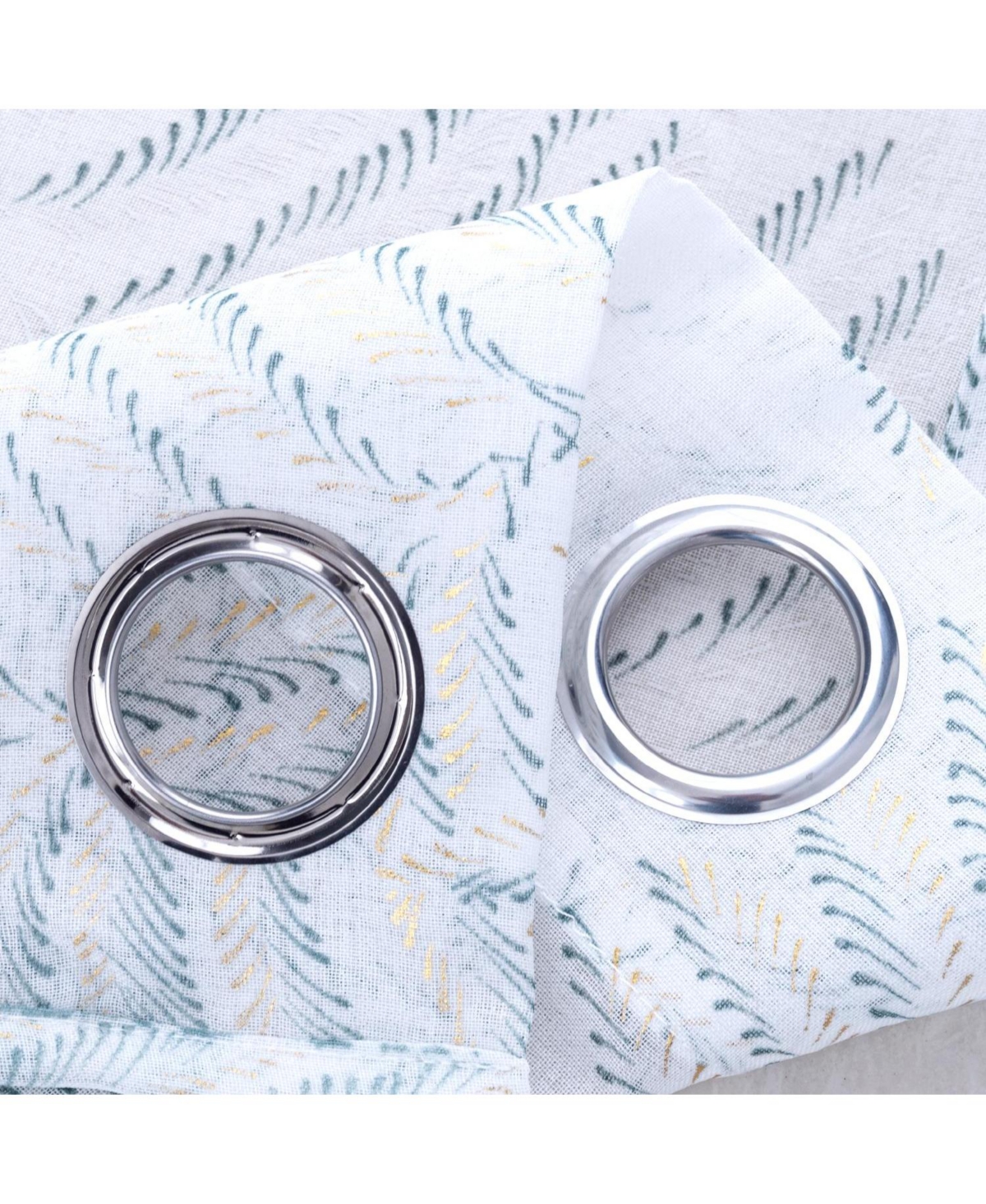 Rt Designers Collection Faye Grommet Metallic Sheer Printed Doily Curtain Panel 54" x 84" Sage