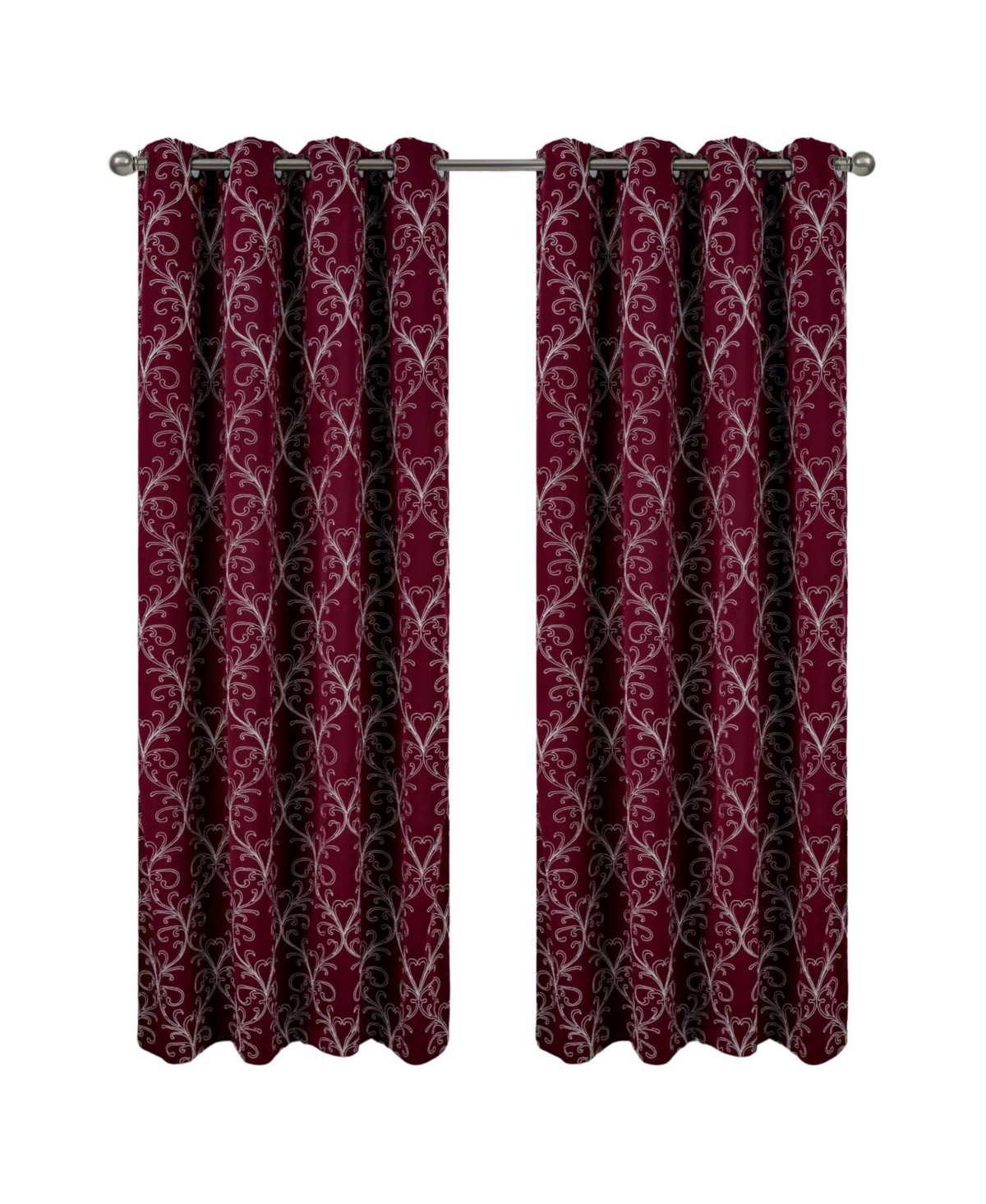 Rt Designer Collection Kimber 2 Pack Embroidered Blackout Luxurious Decorative Grommet Curtain Panel 36" x 84