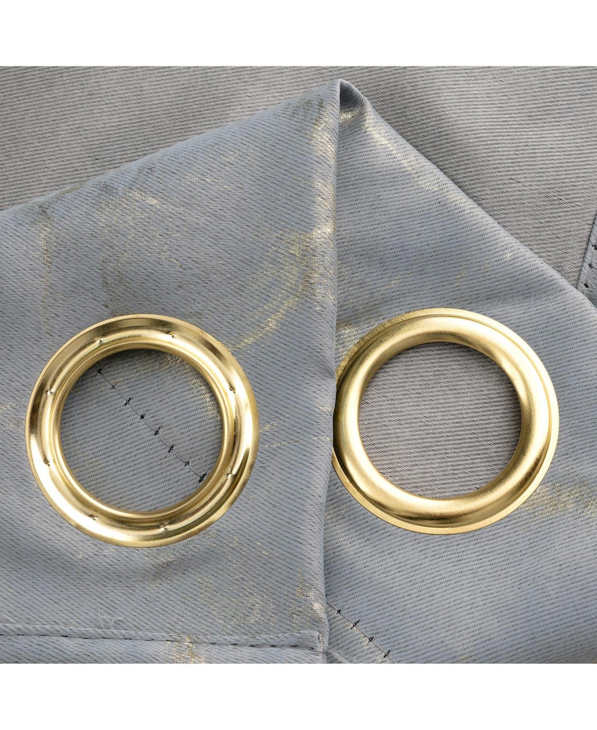 Rt Designer Collection Heidi Halo Foil Blackout Luxurious Decorative Grommet Curtain Panel 54" x 90" Silver