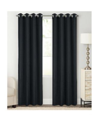 RT Designer Collection Gibson Luxurious Decorative Grommet Curtain Panel 54" x 90" Black