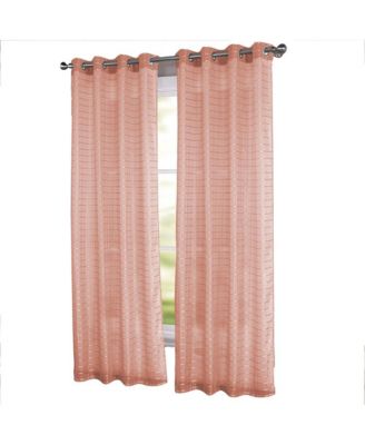 Wanda Box Voile Light Filtering One Grommet Curtain Panel 54" x 90" Blush