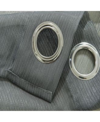 Ramallah Lonnie Grommet Curtain Panel - 54x90", Charcoal