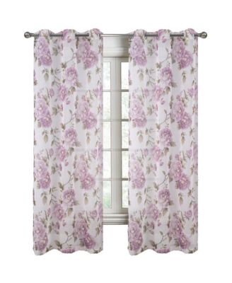 Ellie Doily Grommet Light Filtering Window Curtain Panel for Bedroom 54" x 95" Lilac