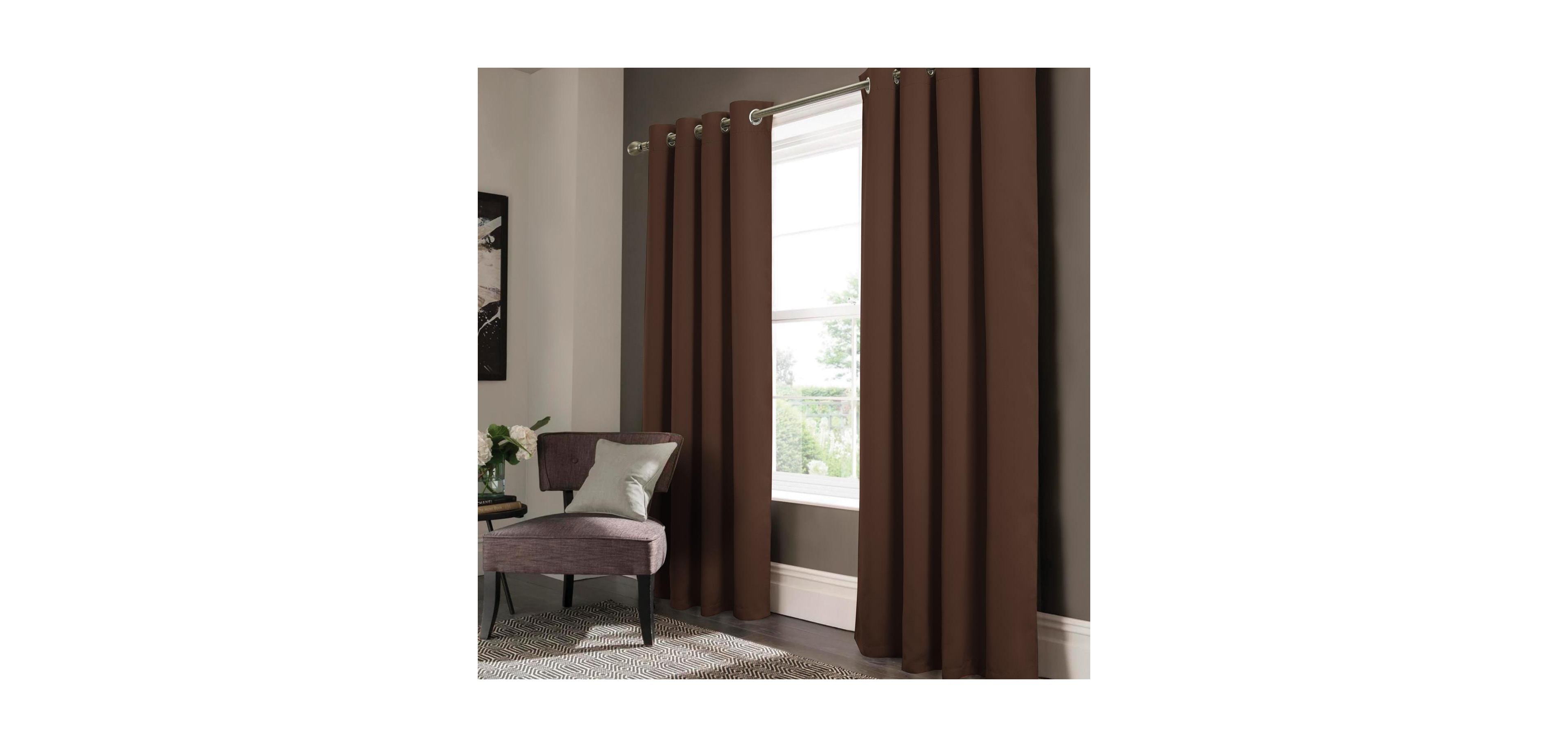 Rt Designers Collection Anchorage Blackout Grommet Curtain Panel 54" x 84" Chocolate