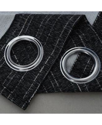 RT Designer Collection Kensington Jacquard Foam Backed Luxurious Decorative Grommet Curtain Panel 54" x 84" Black