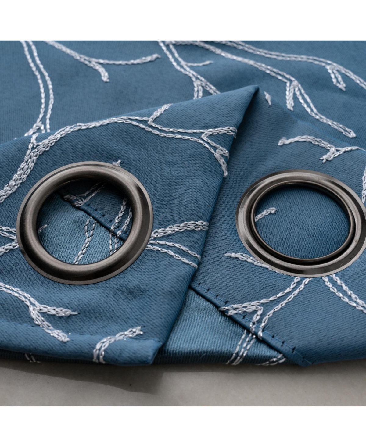 Rt Designer Collection Luciana 2 Pack Embroidered Blackout Luxurious Decorative Grommet Curtain Panel