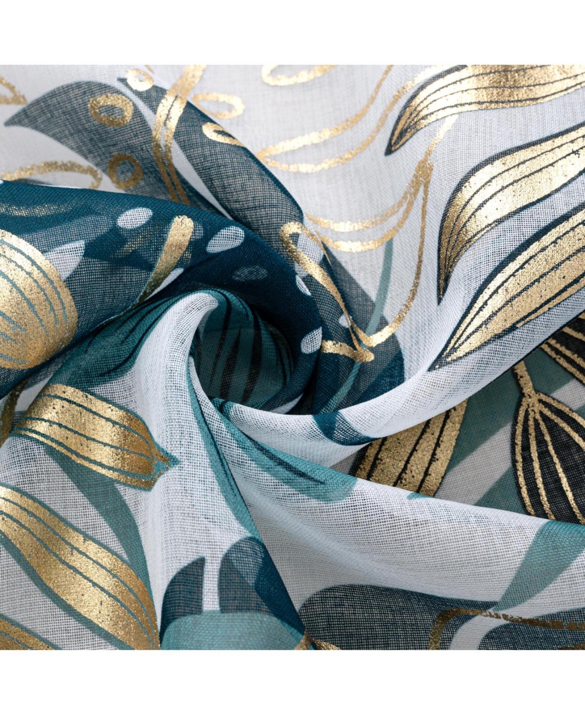 Rt Designer Collection Fern Foil Printed Doily Luxurious Decorative Grommet Curtain Panel 54" x 90" Green