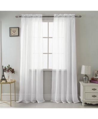 RT Designer Collection Celine Sheer Luxurious Modern Design Curtain Panel 54" x 84" Beige