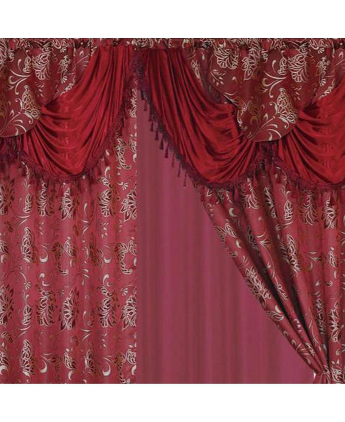 Rt Designers Collection Clayton 2-Piece Double Panel Elegant Thermal Insulated Grommet Curtain Panels - Each Panel 54" X 84" Burgundy