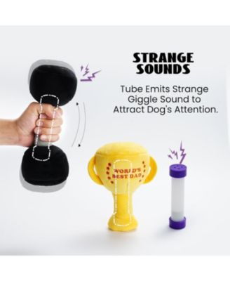 5 PCS Father's Day Plush Dog Toys, Father's Day Gift, Interactive Dog Toys