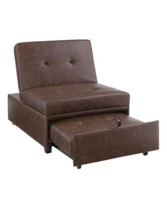 Boone Sofa Bed, Brown Faux Leather