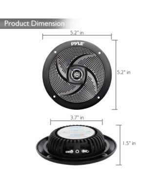 4 Waterproof Marine Speakers - 2-Way Full Range Sound (PLMRS4B.5) - 100W Max