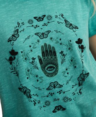 Women's Hamsa Butterfly Frame Crewneck T-Shirt