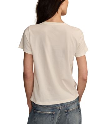 Women's Cross Stitch Floral Crewneck T-Shirt