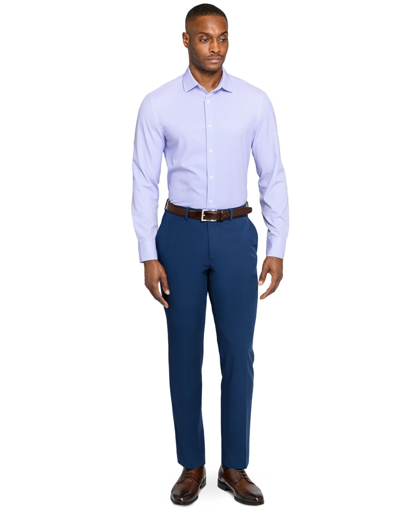 Мужская рубашка ConStruct Long-Sleeve Dress Shirt, цвет: Синий розовый — фото 2