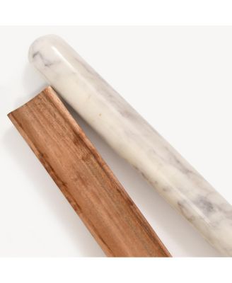 Marble Rolling Pin on Wood Base