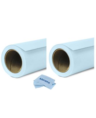 2 Pack Widetone Seamless Background Paper, 86" wide x 36' Bluemist, #41 - With Microfiber Cleaning Cloth