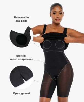 Women's Shapewear Modal Slimming Lace Trim Henley Tank Maxi Dress