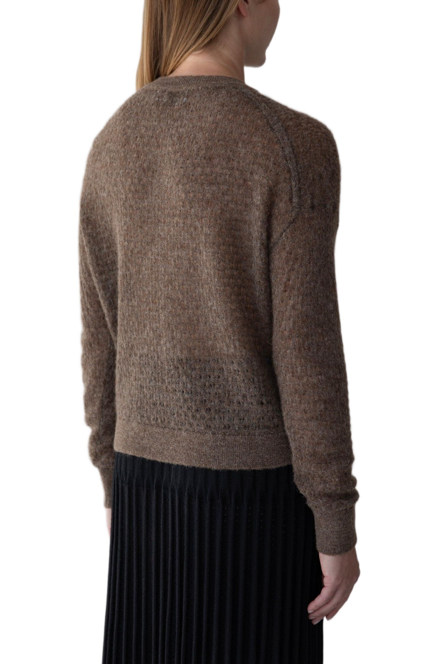 Women's Lacey Pointelle Pullover Sweater