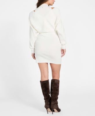 Women's Long-Sleeve Dolman Anita Rib Bodycon Dress