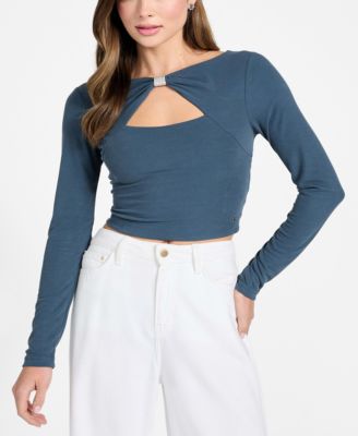 Women's Long-Sleeve Milena Front Bow Top