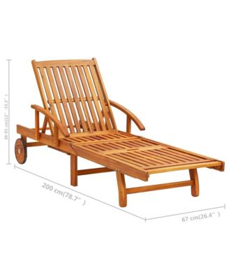Table Acacia Wood Solid Sunlounger