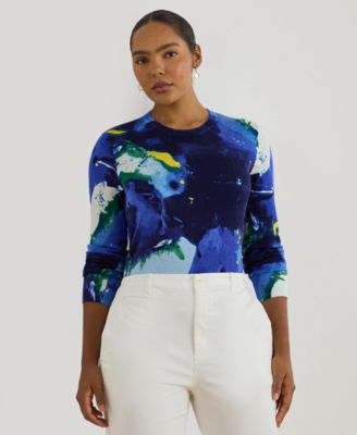 Lauren Ralph Lauren - Plus Size Abstract-Motif Long-Sleeve Sweater