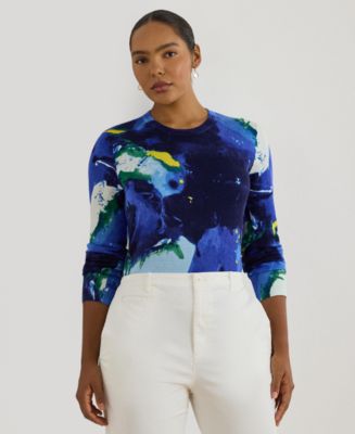 Lauren Ralph Lauren Plus Size Abstract-Motif Long-Sleeve Sweater