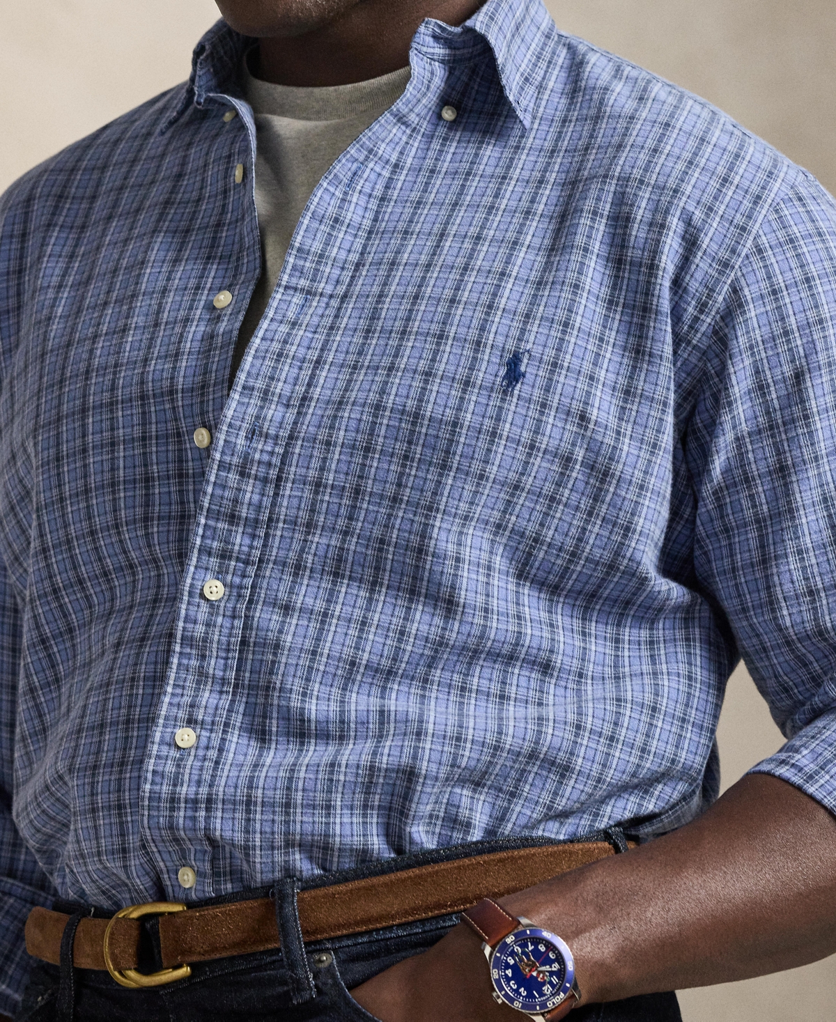 Polo Ralph Lauren Men's Big & Tall Gingham Oxford Shirt