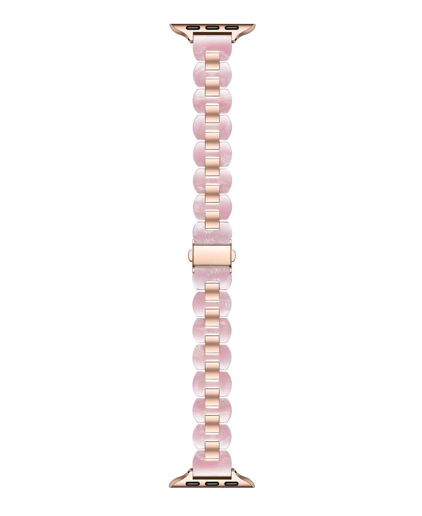 Женский ремешок для часов Posh Tech Aria Scalloped Resin Stainless Steel Band for Apple Watch, цвет: Черепаховый / Золотой, вариант 1 — фото 2