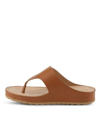 Women's ROZETA Toe Thong Sandals with Gold Buckle and Comfort Footbed