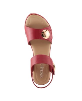 Women's DADE Metallic Button Platform Sandals with Adjustable Straps