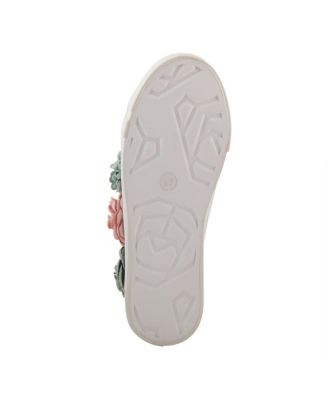 Women's FLEUR Floral Applique Lace-Up Canvas Sneakers