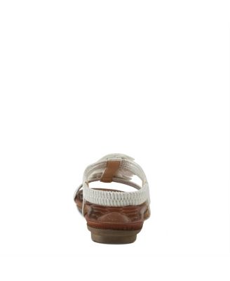 Women s Nectarine Floral T-Strap Sandal with Elastic Back and Quilted Footbed