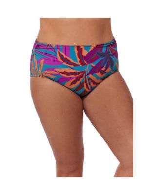 Women's Plantopia Shirred High Waist Swim Bottom