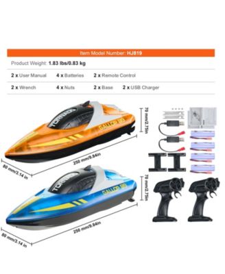 2.4GHz RC Racing Boat Set with LED Lights, Waterproof Design and Extra Batteries