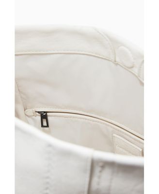 Women's Bolso efecto piel bordados mediano