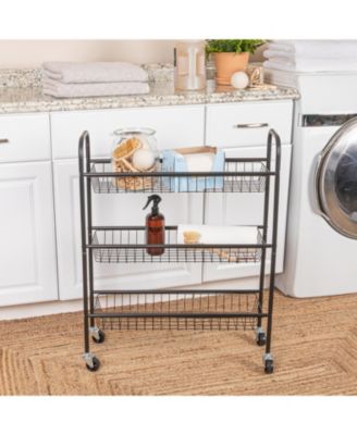 3-Tier Slim Storage Cart, Black
