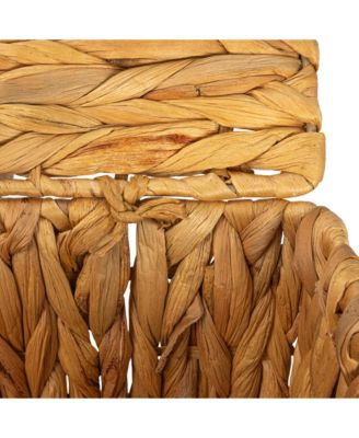 Rectangular Water Hyacinth Nesting Basket Set with Lid