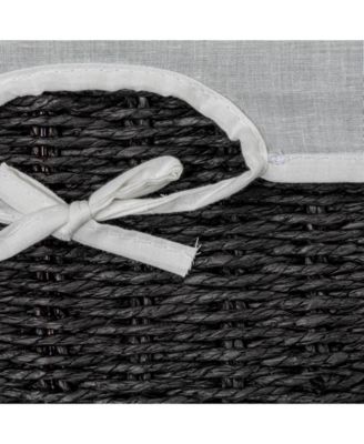 Wicker Basket Set, 3 Pieces, 1 Large and 2 Small Water Hyacinth Baskets