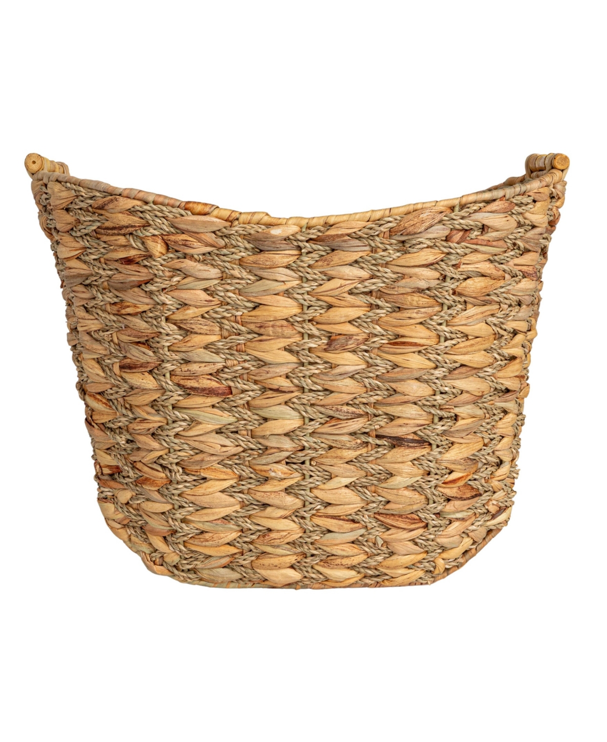 Household Essentials Water Hyacinth Seagrass Scoop Basket with Handle, Natural