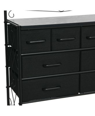 Style 8-Drawer and Bottom Shoe Shelf Storage Organizer Unit, Black