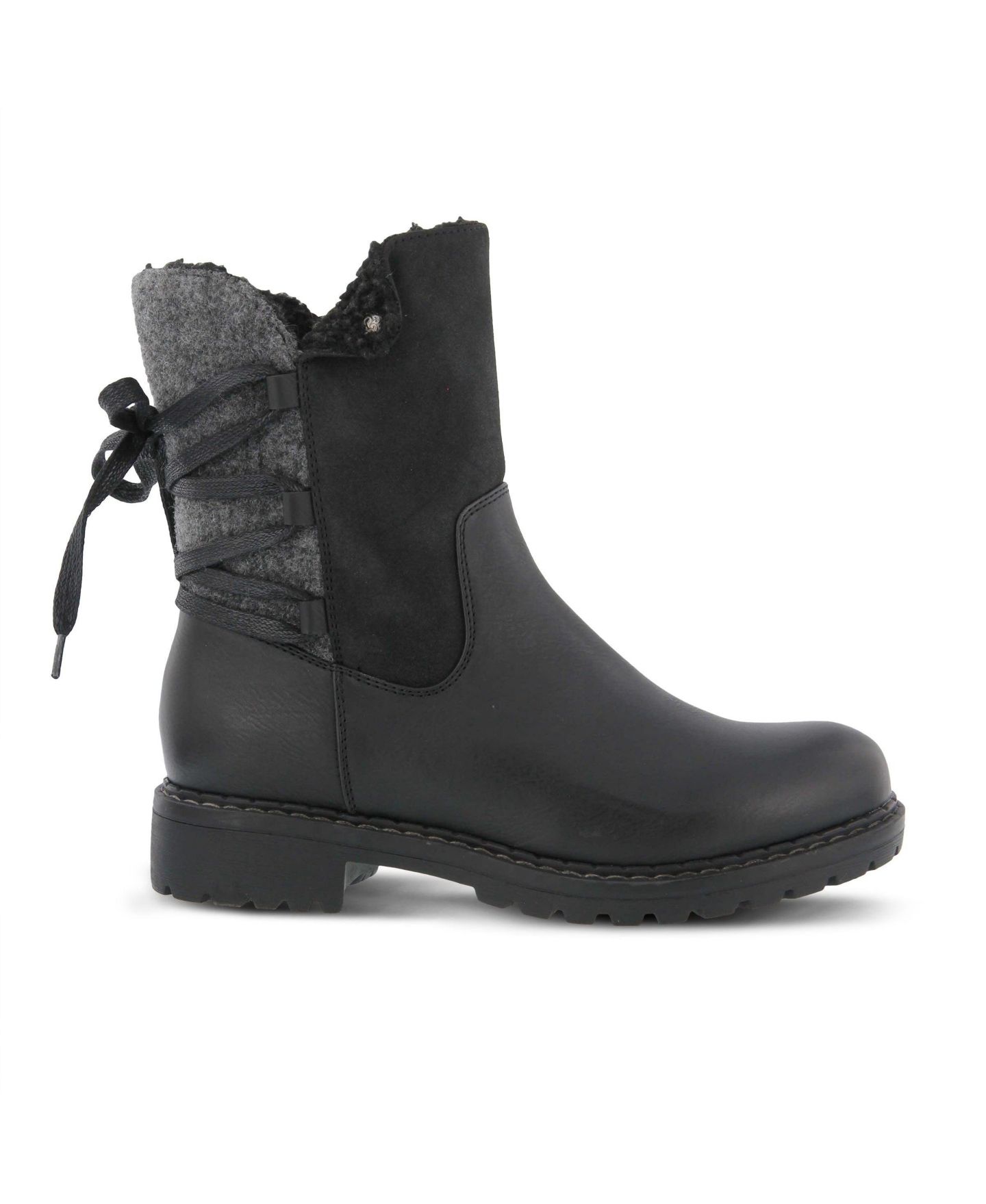 Женские ботинки Patrizia Spring Step Dawna Mid Calf Boot with Adjustable Faux Wool, цвет: Чёрный — фото 5