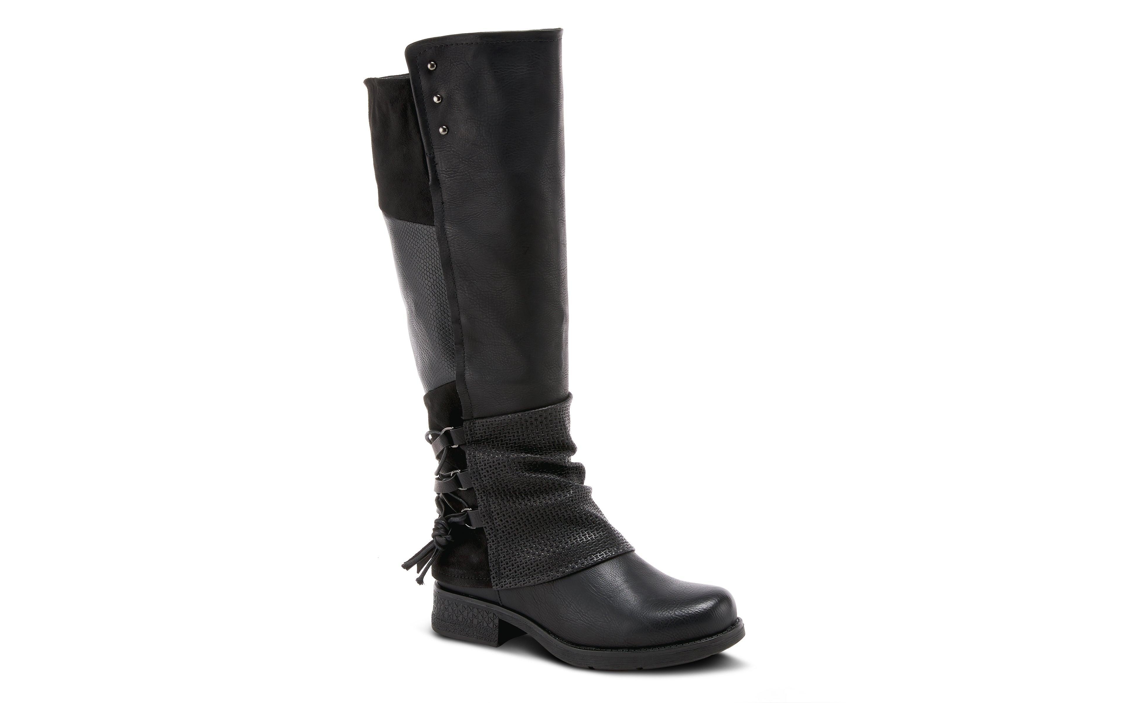 Patrizia Women's Maxie Back Lace Detail Faux Fur Lined Tall Boot
