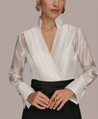 Women's V-Neck Long-Sleeve Ball Gown