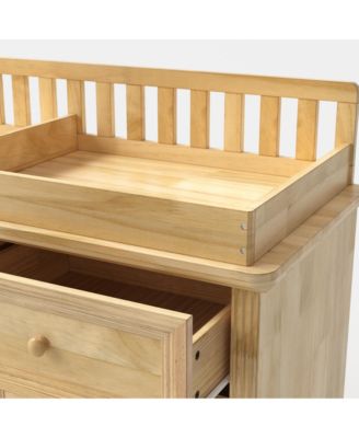Solid Wood Changing Table with 12 Drawers and Guardrails, Chest of Drawers