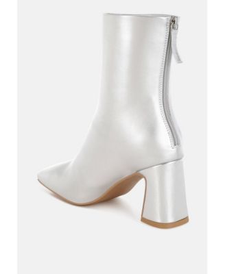 Womens Simba Square Toe Metallic Ankle Boots