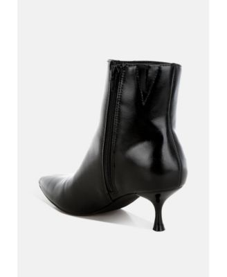 Womens Thymus Snake Print Kitten Heel Boots